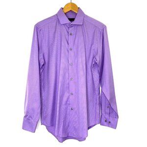 Calvin Klein Slim Fit No Iron Dress Shirt Mens 15.5 32/33 Button Cuffs Lavender